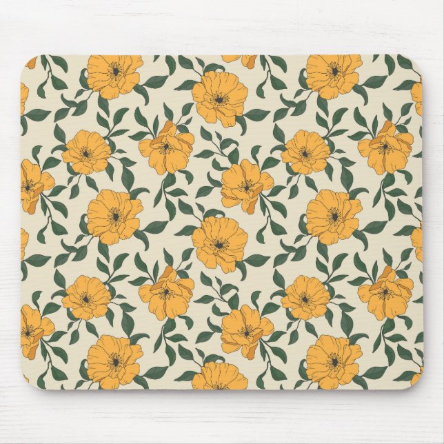 Tapis De Souris Motif de fleurs de crapaud orange (Devant)
