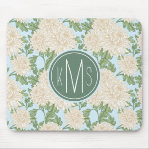 Tapis De Souris Motif de fleurs de maman du jardin blanc