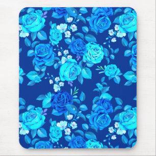 Tapis De Souris Motif de fleurs de rose bleue classique-87600
