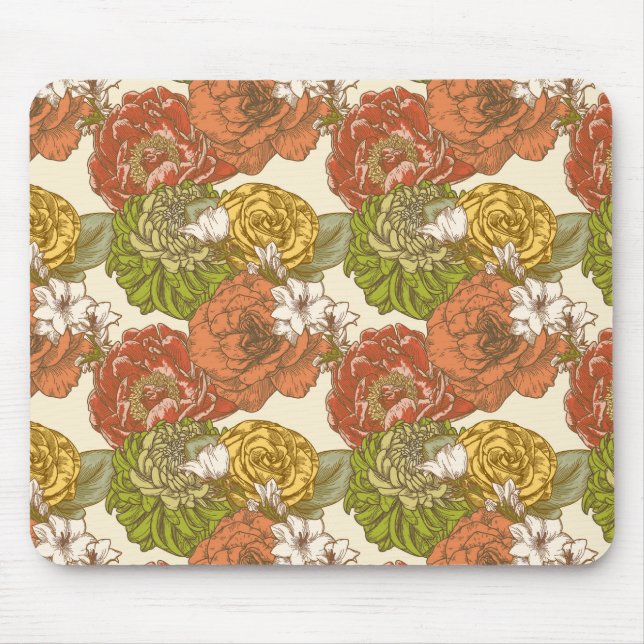 Tapis De Souris Motif de fleurs du jardin (Devant)