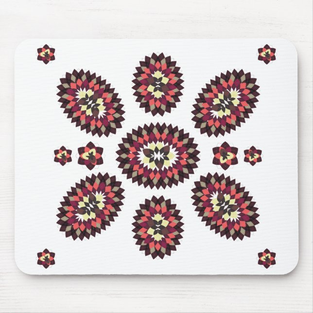 Tapis De Souris Motif de fleurs Mandala (Devant)