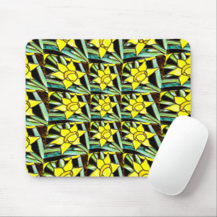 Tapis De Souris Motif de fleurs précieuses jaunes