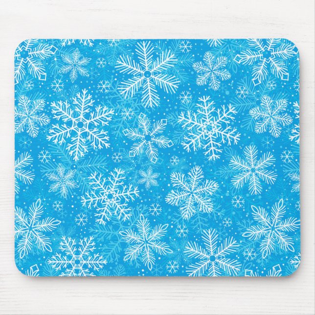 Tapis De Souris Motif de flocons blancs (Devant)