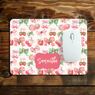 Tapis De Souris Motif de fraise coquette féminine mignonne