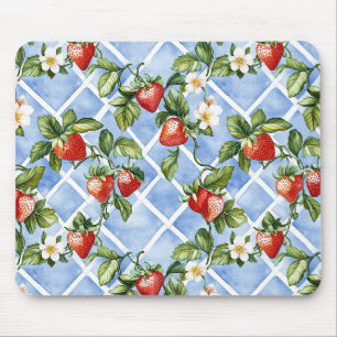 Tapis De Souris Motif de fraise et feuille de charme - Vintage (2)