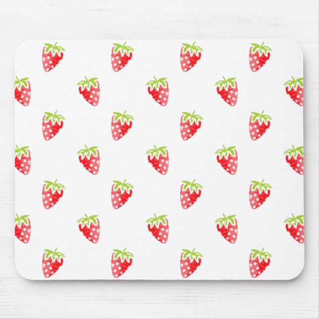 Tapis De Souris Motif de fraises d'aquarelle (Devant)