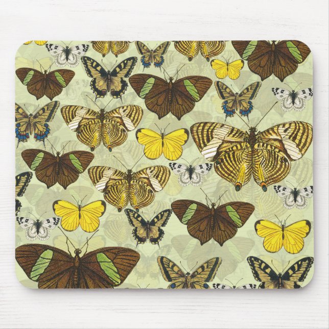 Tapis De Souris Motif de graphique papillon vintage (Devant)