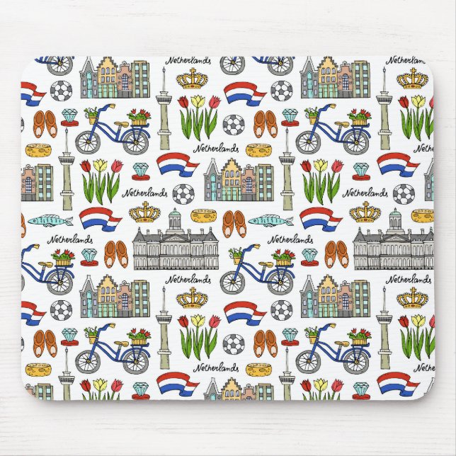 Tapis De Souris Motif de griffonnage de Netherland (Devant)