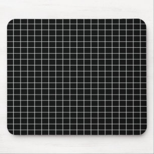 Tapis De Souris Motif de grille noir et blanc Mousepad