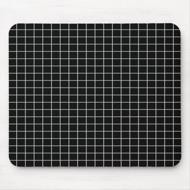 Tapis De Souris Motif de grille noir et blanc Mousepad (Devant)