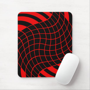 Tapis De Souris Motif de grille rouge et noir esthétique
