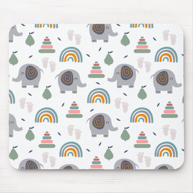 Tapis De Souris Motif de jouets pour bébé mou (Devant)