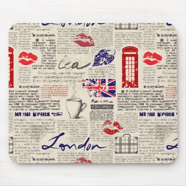 Tapis De Souris Motif de journal de Londres (Devant)