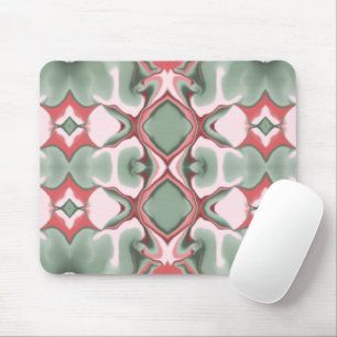 Tapis De Souris Motif de kaléidoscope diamant rose et vert