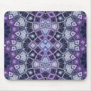 Tapis De Souris Motif de kaléidoscope géométrique violet et bleu