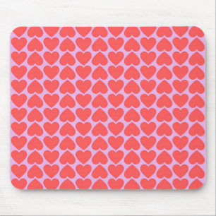 Tapis De Souris Motif de la grille de coeur rouge rose Y2K