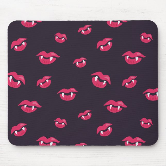 Tapis De Souris Motif De Lèvres Et De Fangs Vampires (Devant)