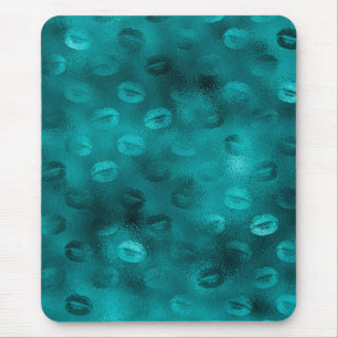 Tapis De Souris Motif de lèvres pailletées ombrées sarcelle Glam
