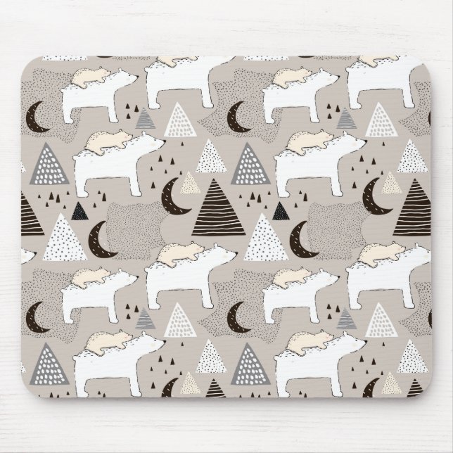 Tapis De Souris Motif de l'ours de bois du mignon Doodland (Devant)