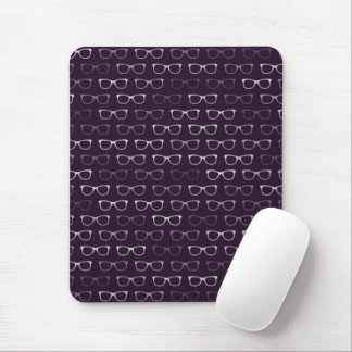 Tapis De Souris Motif de lunettes de vue mignonne pourpre Hipster