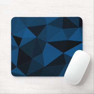 Tapis De Souris Motif de maille géométrique bleu foncé et noir