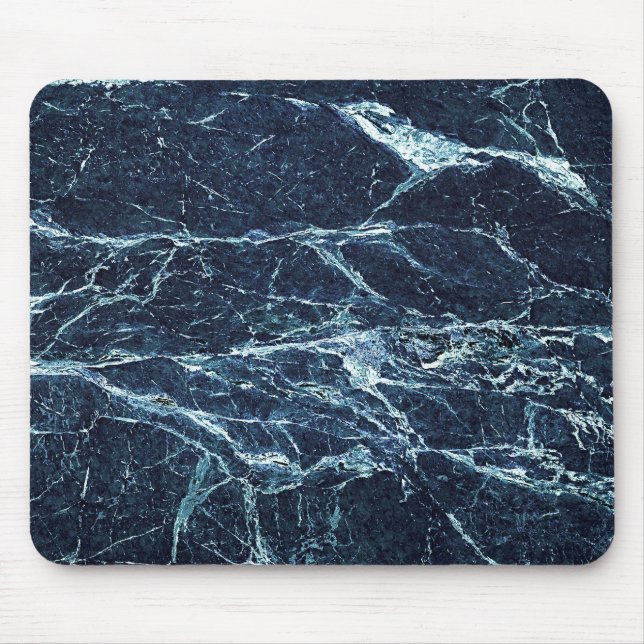 Tapis De Souris Motif de marbre moderne bleu (Devant)