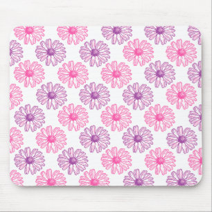 Tapis De Souris Motif de marguerites violettes et roses
