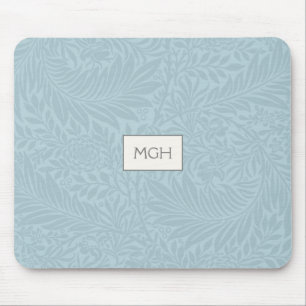 Tapis De Souris Motif de monogramme à fleurs de pied d'alouette bl
