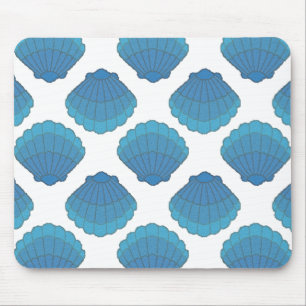 Tapis De Souris Motif de mosaïque Blue Seashell