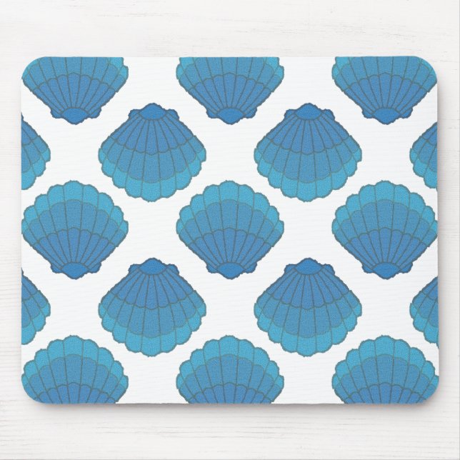 Tapis De Souris Motif de mosaïque Blue Seashell (Devant)