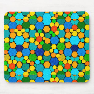 Tapis De Souris Motif de mosaïque géométrique abstraite