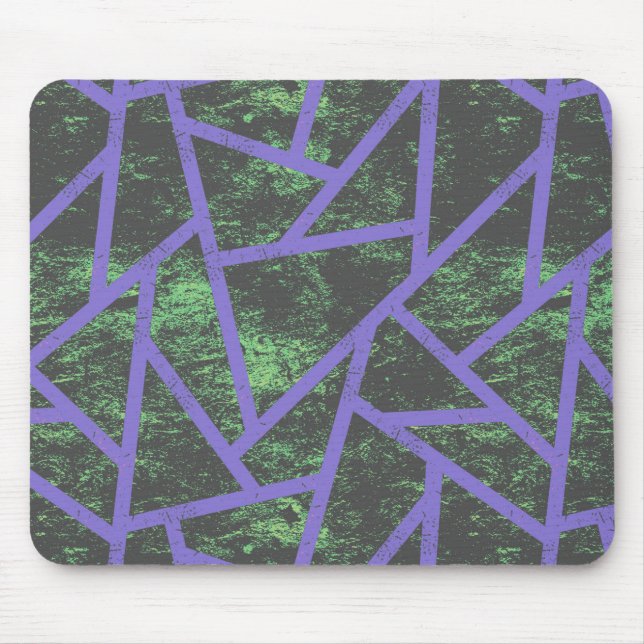 Tapis De Souris Motif de mosaïque violet et vert (Devant)