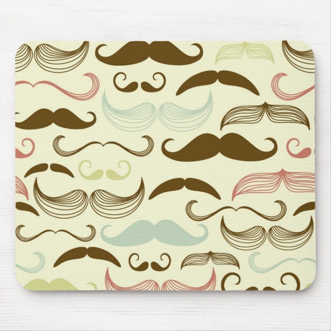 Tapis De Souris Motif de moustache, rétro style 4 (Devant)