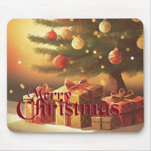 Tapis De Souris Motif de Noël, avec des cadeaux sous l'arbre de No