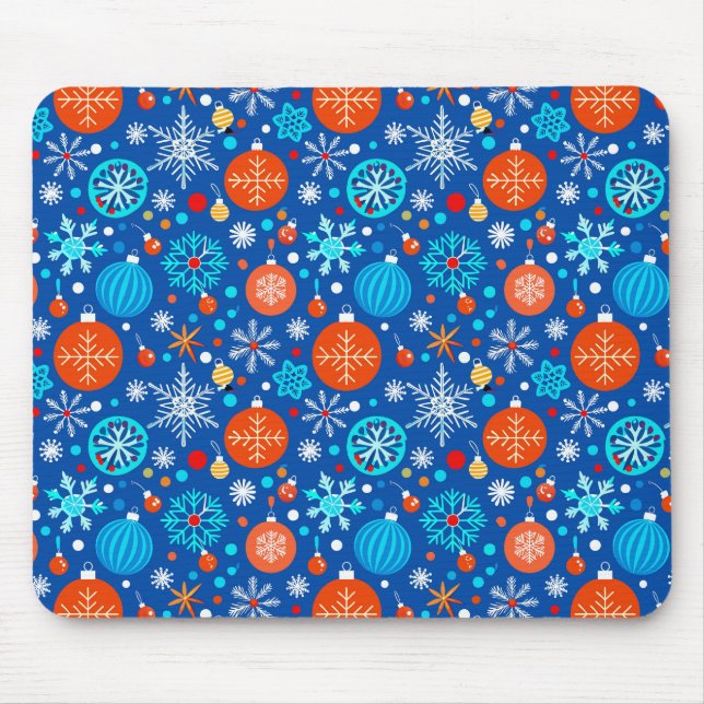 Tapis De Souris Motif de Noël bleu (Devant)