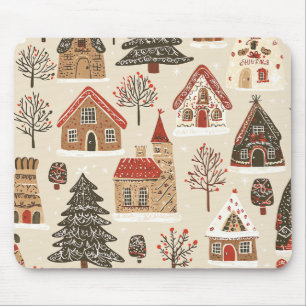 Tapis De Souris Motif de Noël vintage Woodland (4)