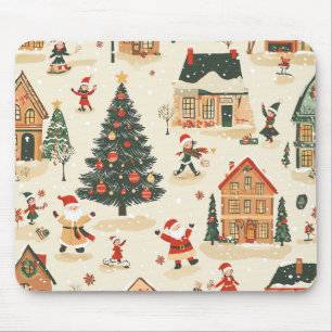 Tapis De Souris Motif de Noël vintage Woodland (8)