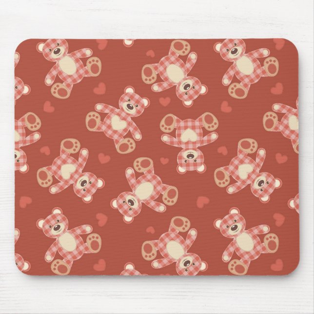 Tapis De Souris motif de patchwork d'ours (Devant)