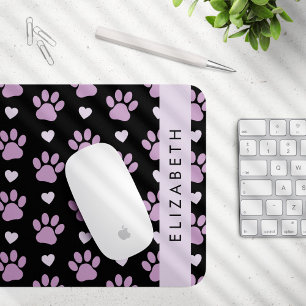 Tapis De Souris Motif De Pâtes, Pâtes Lilac, Coeurs, Votre Nom