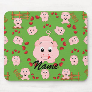 Tapis De Souris Motif de petits cochons et de cœurs adorables