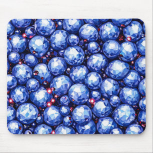 Tapis De Souris Motif de pierres précieuses bleues scintillantes