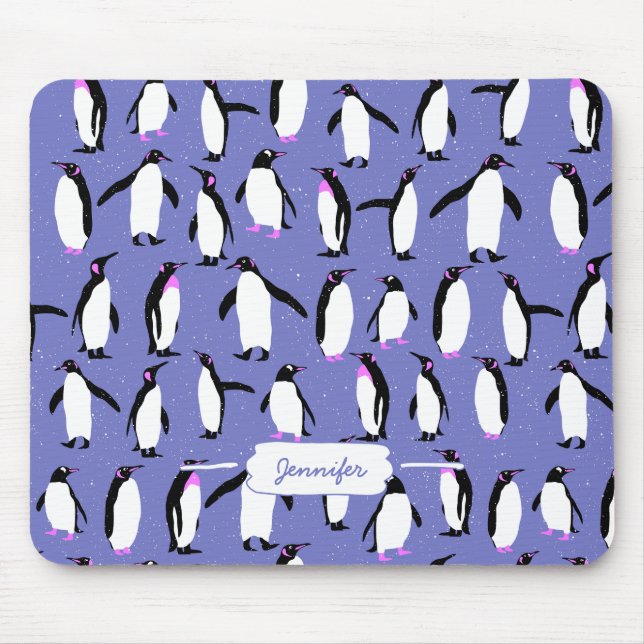 Tapis De Souris Motif de pingouin d'hiver mignon (Devant)