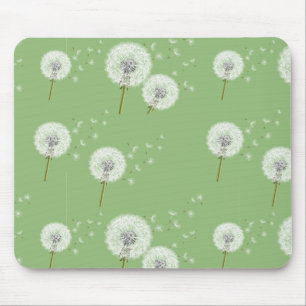 Tapis De Souris Motif de pissenlit sur l'arrière - plan vert
