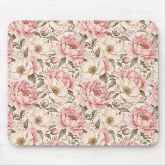 Tapis De Souris Motif de pivoines fleuries vintage