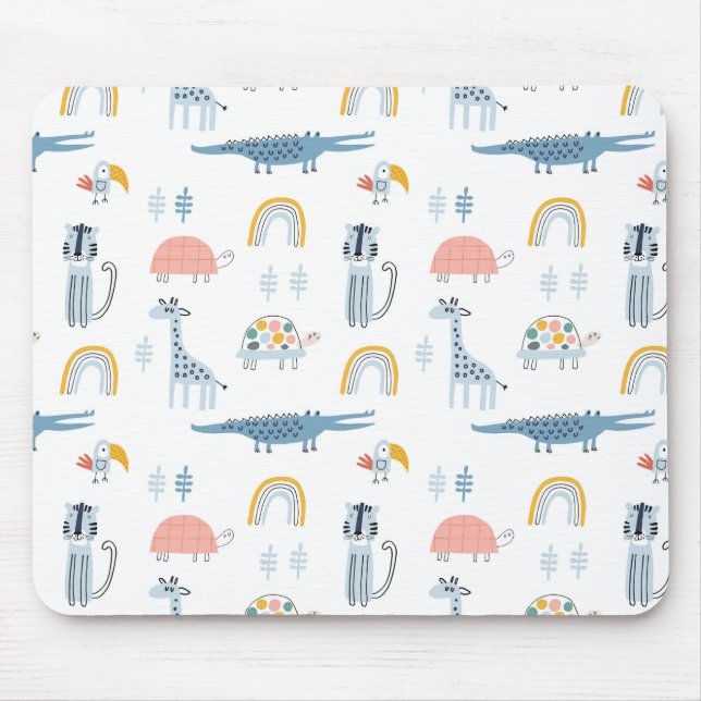 Tapis De Souris Motif de plaisir animal Doodle (Devant)