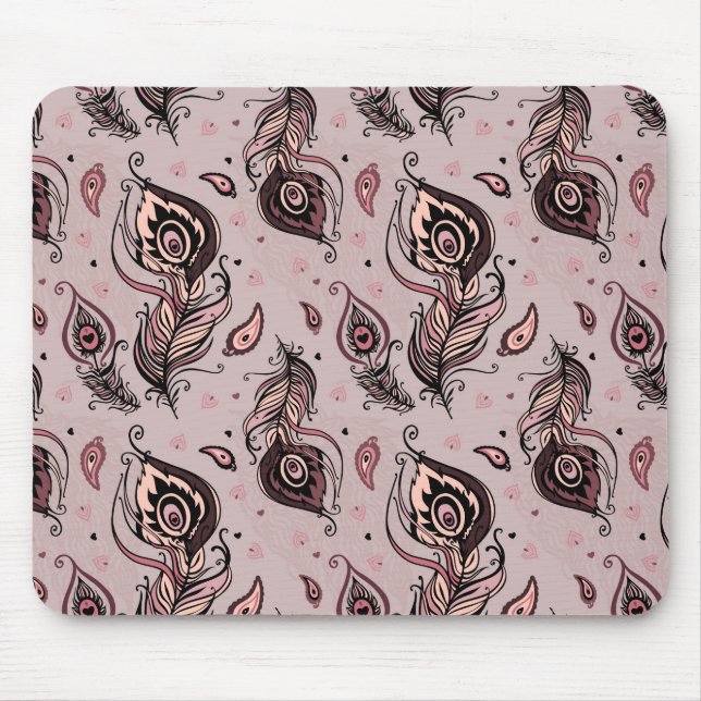 Tapis De Souris Motif de plume de paon (Devant)
