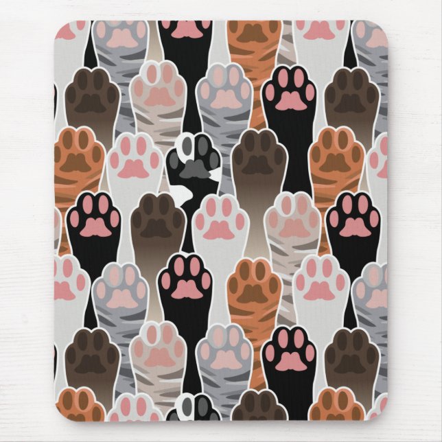 Tapis De Souris Motif de plusieurs pattes de chat (Devant)