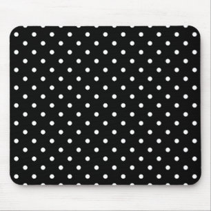 Tapis De Souris Motif de point blanc et noir de polka