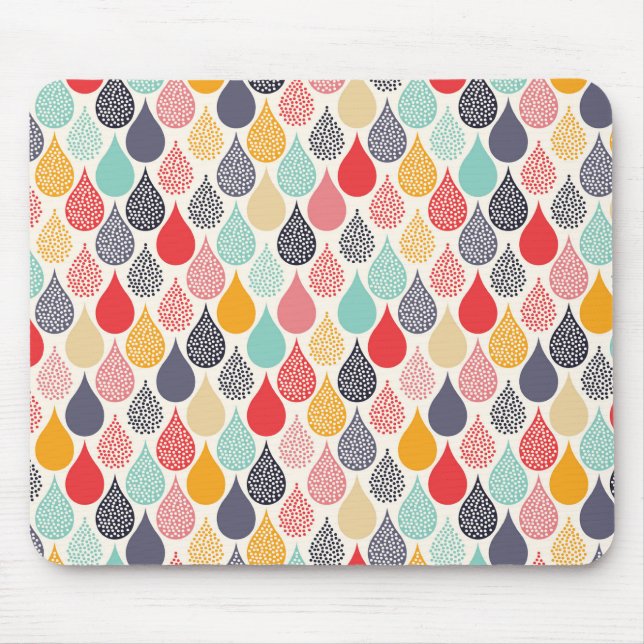 Tapis De Souris Motif de point d'art pop Raindrop (Devant)