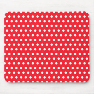 Tapis De Souris Motif de point rouge et blanc de polka. Tacheté